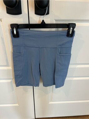 Athleta Girl Slate Blue Active Pocket Bike Shorts-Size 12